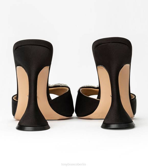 Bling Heels| de Tony Bianco Frauen Montana-Absätze schwarzer Satin 4624304